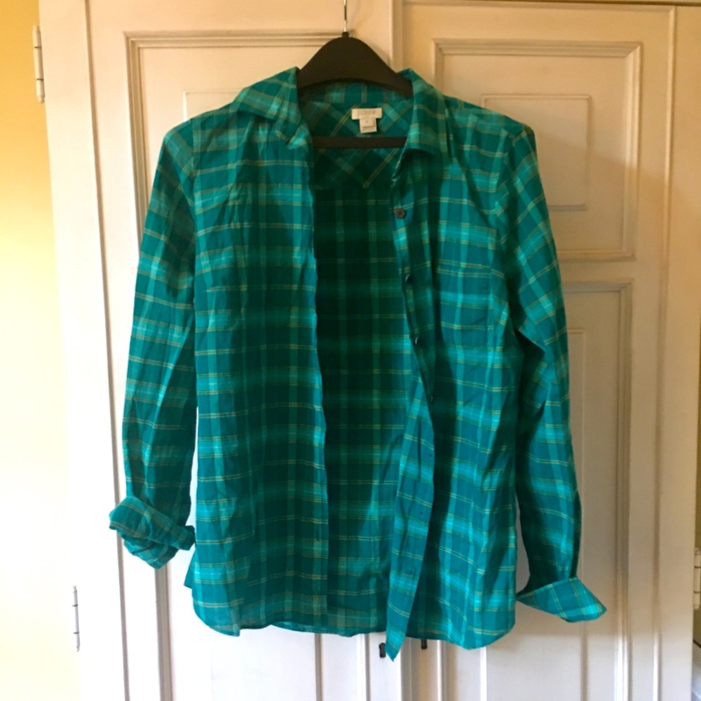 J. Crew Plaid Button-Up Size Medium